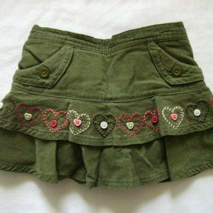 Gymboree Tyrolean Lure Olive Green Corduroy Skirt